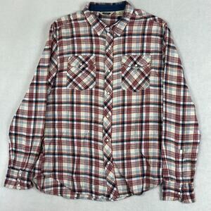 Salt Valley Western Snap Button LS Shirt Men's XL Red & Blue Plaid 100% Cotton